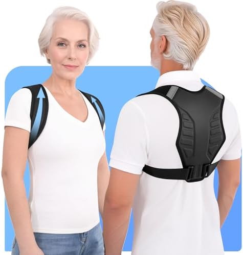 Posture Corrector for Women and Men Upper Back Brace Support Straightener Adjustable Mid Scoliosis Lower Pain Comfortable Relief Hunchback Slouching Kyphosis Invisible Under Fully Black XXL/XXXL by QualityFreedomEmpowerment