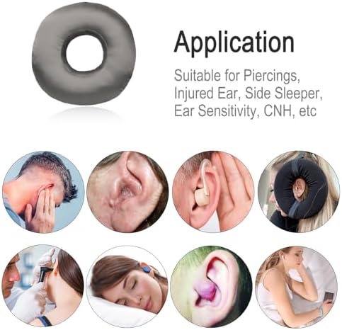 Silky Satin Piercing Pillow Ear Pillows Donut with Hole for Ear Pain CNH Piercing Pain Relief Sleeping Pressure Sore Side Sleepers Smooth Cooling Ear Guard Protector, Dark Gray - Image 7