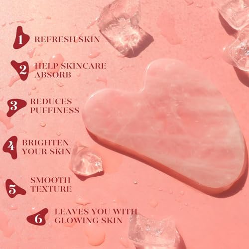 BAIMEI IcyMe Rose Quartz Roller & Gua Sha Facial Tool Set for Depuffing - Image 3