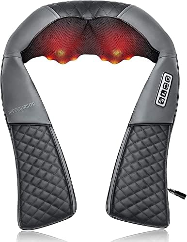 Medcursor Neck Massager, 2026 Upgraded, Portable Electric Shiatsu Back Massage Device with Heat, Deep Tissue 3D Kneading Pillow for Muscle Pain Relief (No Battery) by Medcursor