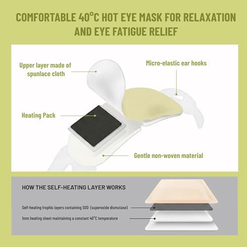 TOLEVITA Steam Eye Mask, 20 Pack Self-Heating Disposable Warm Eye Masks for Relaxation & Comfort (Jasmine) - Image 6