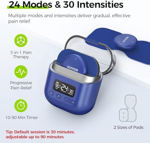 AUVON Wireless 24 Modes TENS Unit Muscle Stimulator for Pain Relief, 6 Pads - Image 4