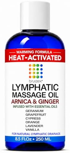 Lymphatic Drainage Massage Oil for Massage Therapy,Arnica & Ginger, 8.5 Oz by BruizexTheUltimateRecoveryMust-Have