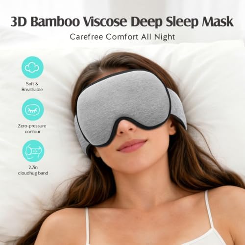 YFONG Sleep Mask for Side Sleeper Women Men, Soft Breathable Bamboo Viscose - Image 2