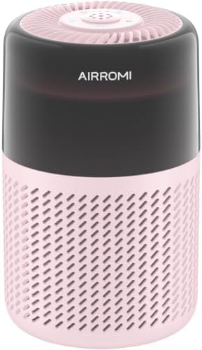 AIRROMI HEPA Air Purifier for Bedroom&Home,Pet Air Purifier for Home Pets,Removes Pet Odor,Cat Litter Smell,Dust,Smoke&Allergies,Quiet Room Air Purifier with Scents,360°Air Cleaner,A2005 Pink by AIRROMI