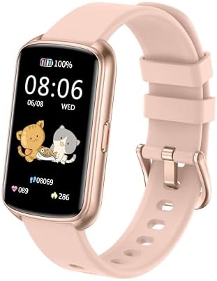 Fitness Tracker with 1.47" Touchscreen, Slim Smart Watch for Men Women, 5ATM Waterproof Activity Tracker with Heart Rate Blood Oxygen Sleep Monitor, Smartband for Android iOS (Pink) by Runlio