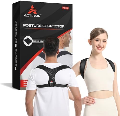 Shoulder Posture Corrector & Shoulder Straps for Posture - Adjustable Back Brace for Men and Women - Upper Back Straightener for Hunchback Pain Relief - Breathable by Actirun