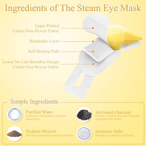 16Packs Steam Eye Mask Heated Eye Masks For Dry Eyes, Chamomile - Image 4