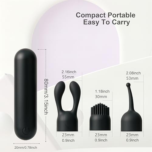 CHARMING 4-in-1 Handheld Massager, Mini Rechargeable Vibration Massager Wand for Body, Waterproof Personal Massager Tool for Muscle Relaxation (Black) - Image 2