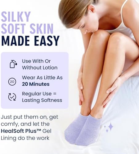 Dr. Frederick's Original Moisturizing Gel Socks, Lilac Leisure, 1 Pair - Image 6