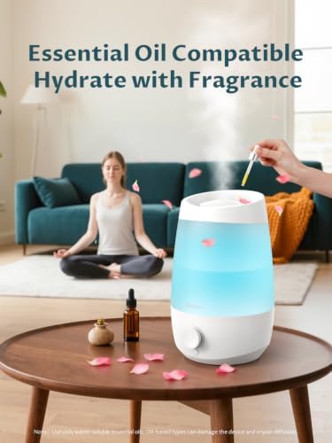 BREEZOME 2.5L Top Fill Humidifier for Bedroom 250ml/h Mist 25hrs Runtime - Image 5