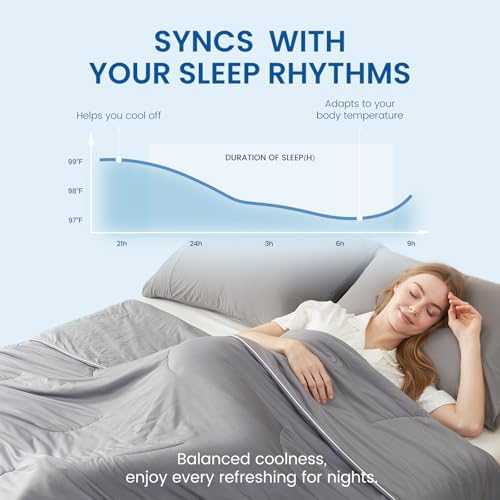 Cozy Bliss Cooling Comforter King Size, Reversible Lightweight Cooling Blankets for Hot Sleepers and Night Sweats, Q-Max>0.45 Soft Breathable Silky Smooth Summer Comforter, Dark Grey, 106"x90" - Image 2