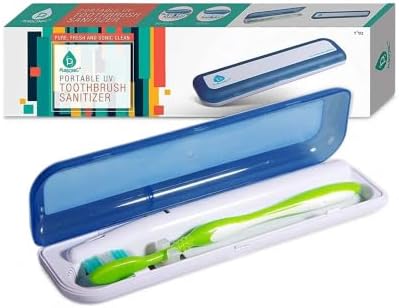 Pursonic Portable UV Toothbrush Sanitizer Case - Travel Toothbrush Sanitizer and Holder - For Electric and Manual Brush Heads with UV Light & Auto Shut Off Timer by Pursonic