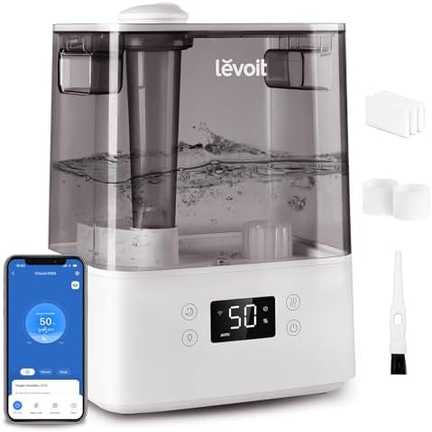 Levoit Humidifiers for Bedroom Large Room, 6L, 60H Runtime, 26dB, Smart App by Unknown