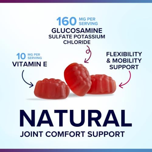 Joint Support Gummies - Extra Strength Glucosamine Gummy Supports Joints Health & Flexibility for Back, Knees, Hands - Natural Vitamin E Immune Support - Best Supplement for Women & Men - 120 Gummies - Image 3