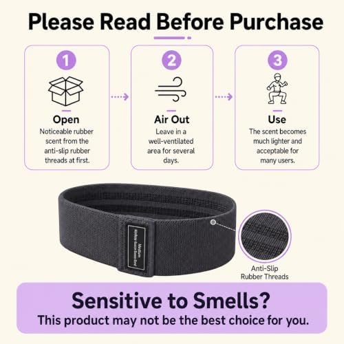 Resistance Bands, Fabric Workout Bands for Women & Men, Cloth Booty Resistance Loop Bands, Thick Squat Bands for Home Fitness, Gym, Yoga, Pilates for Butt Legs Thigh Hip Glute - Image 2