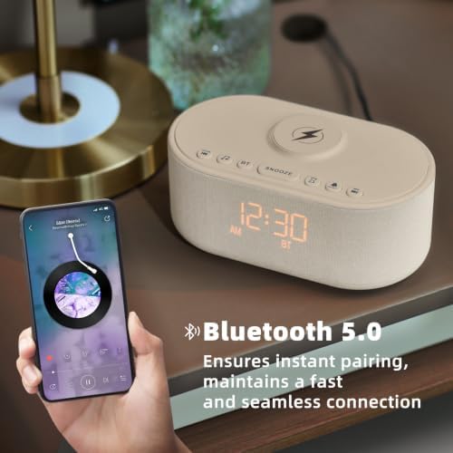 Odokee Sound Machine Alarm Clock for Bedrooms with Wireless Charging - Image 6