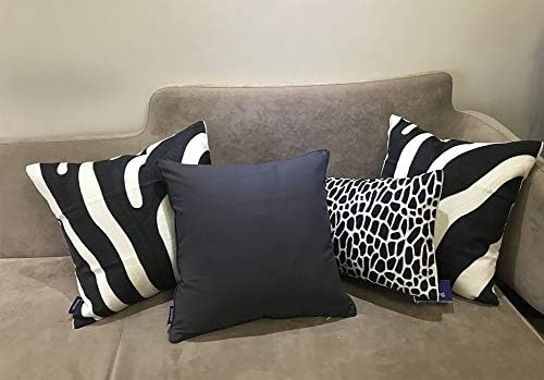 Decorative Pillowcase Zebra Animal Stripe Dark Gray Black and White Embroidered Decorative Throw Pillow Cover 17x17 inch Grey Black 1pc Modern Pattern Animal Stripes 43x43cm - Image 7