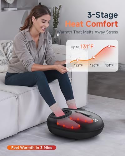 CILI Shiatsu Foot Massager with Heat and Compression, Kneading, Rolling,Electric Feet Massager for Plantar Fasciitis, Neuropathy, Feet Heater, Foot Warmer for Women, Size Up to 14" - Image 4