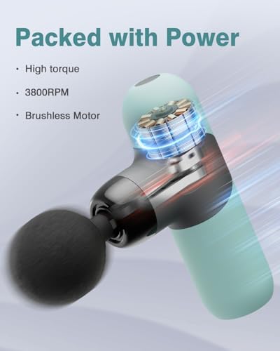 Morelax Mini Massage Gun Portable Deep Tissue Muscle Percussion Massager, Electric Handheld Sport Massager with 6 Massage Heads 4 Speed, Best Gift (Blue) - Image 3