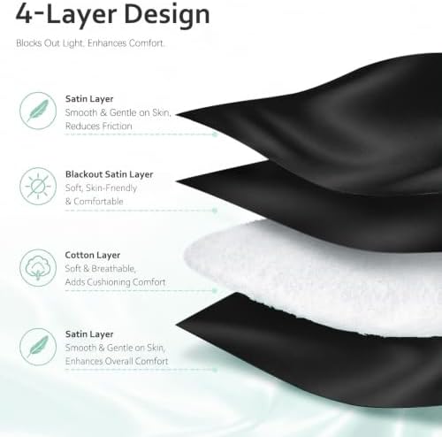 Soft Sleep Mask, Blackout Eye Mask for Side Sleepers for Women Men - Image 4