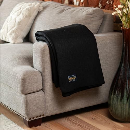 Arcturus Bighorn 100% Virgin Wool Blanket | Heirloom-Quality Wool Bedding for Home & Cabin | Warm, Thick & Durable (King Size, Raven Black) - Image 4