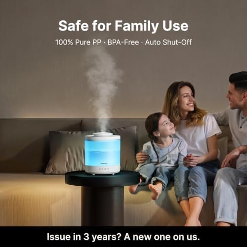Homvana Humidifiers for Bedroom, Large Room, 1.5L Top-Fill, 2 Packs - Image 6