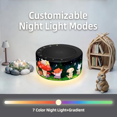 Kipcush White Noise Machine for Baby & Adults, Sleep Sound Machine with 30 Soothing Sounds, 8-Color Night Light, Memory Function, White Noise for Sleeping, Nursery, Office, Travel, Relaxation - Image 5