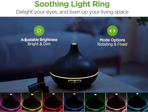InnoGear 400ml Aromatherapy Essential Oil Diffuser 10 Oils Gift Set, Dark - Image 4