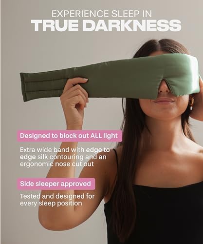 SUNDAYSILKS™ | Adjustable Silk Sleep Mask for Side Sleeper | Cloud-Like Comfort, Weighted for Deep Sleep | Soft Sleep Face Mask for Women & Men, Full Blackout, Cooling Silk Eye Mask for Sleeping - Image 2