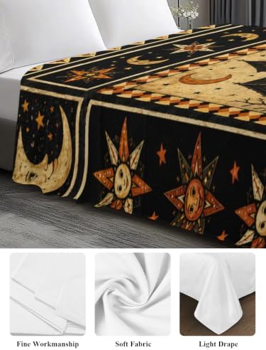 Halloween Queen Flat Sheet Haunted Castle Flat Sheets Only Soft Breathable Bedding Top Sheets Hotel Quality Owl Pumpkin Cat Moon Plaid Queen Bed Sheet for All Season Bedroom Dorm Halloween Decor - Image 3
