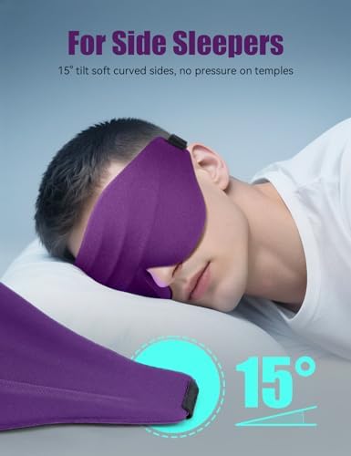 Sleep Eye Mask for Men Women, EVA BELLE Light Blocking Sleeping Mask for Side Sleeper, 3D Contoured Cup Night Blindfold, Lash Extensions 3D Sleeping Mask with Adjustable Strap for Travel, Night & Nap - Image 3