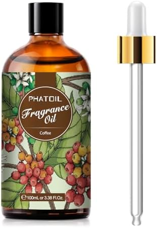 PHATOIL 3.38FL.OZ Coffee Fragrance Oils for Aromatherapy, Essential Oils for Diffusers for Home, Perfect for Diffuser, DIY Candle and Soap Making, DIY Scented Products - 100ml by PHATOIL