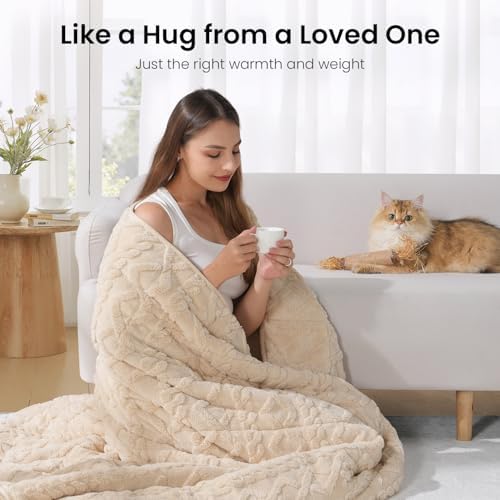 Drewin King Size Weighted Blankets for Adults 15lbs,Beige,80 x 87 inches - Image 4