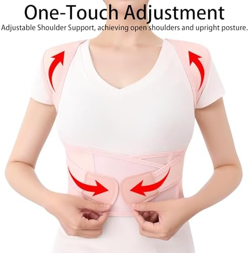 Posture Corrector for Women and Men Back Brace Shoulder Straightener Hunchback Adjustable Support Upper Comfy Correction Upgraded Lightweight Hump Pain Relief Scoliosis Lumbar Spine Pink X-Large - Image 4