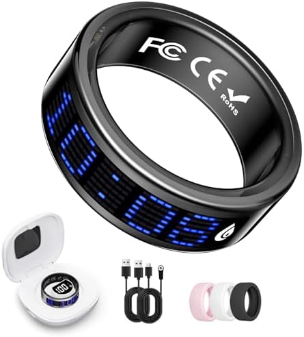 Smart Ring Fitness & Health Tracker with Display Screen for Men Women by Unknown