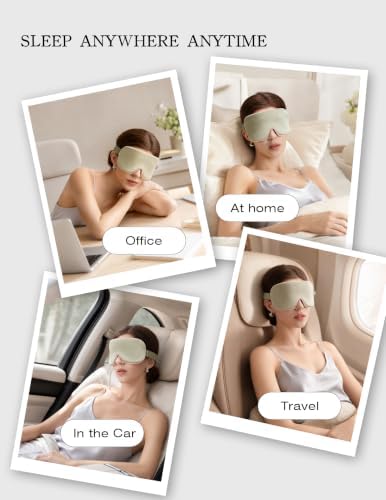 Luxurious 100% Mulberry Silk Sleep Eye Mask Blackout, Pink Green - Image 6