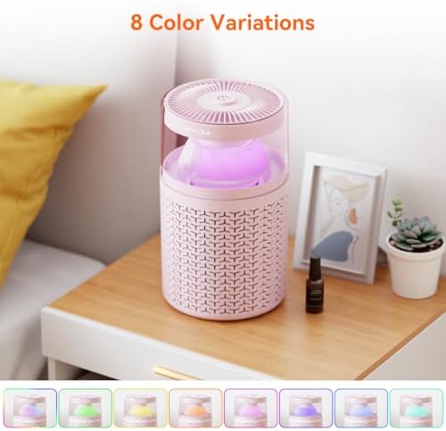 AIRROMI Pet Air Purifier for Home & Bedroom, HEPA Activated Carbon Filter, Removes Pet Dander & Odor, Allergies, Smoke, Hair, Night Light, Fragrance Sponge, Up to 658 ft², A2002 Pink - Image 2