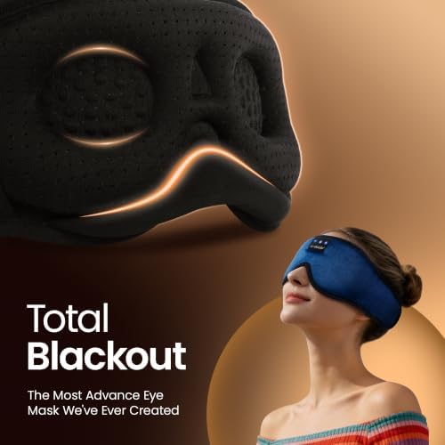 LC-dolida Sleeping Headphones Eye Mask, Sleep Mask with Bluetooth Headphones 3D Eye Mask Wireless Music Cotton Sleep Cover for Side Sleepers Nap Insomnia Air Travel Meditation Gifts for Unisex - Image 3