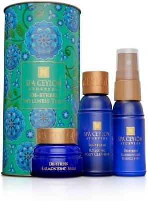SPA CEYLON De-Stress Wellness Trio Set, Holistic Spa Essentials for Calming, Natural Ingredients, Ayurvedic Bath Gift Set, Shower Gel, Body Mist, Balm (150 g, Frankincense) by SPACEYLON
