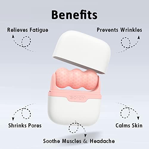 Leeshine Ice Roller Set for Face and Eyes - Facial Skin Care Tools with 2 Cold Therapy Face Roller and Premium Travel Case, Self Care Gift for Men Women (Pink) - Image 2