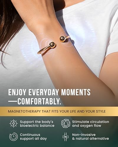 MagnetRX® Twisted Cable Magnetic Bracelet Cuff (Gold, Large) - Image 3