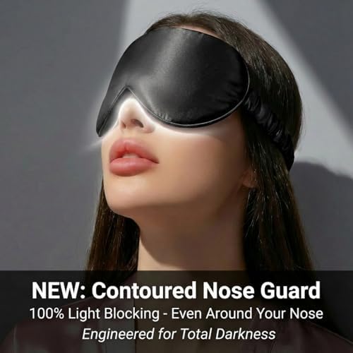 MATASSE 100% Mulberry Silk Sleep Mask, 22 Momme Grade 6A, Black - Image 4