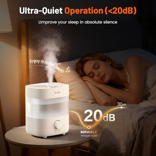 Humidifiers for Bedroom, 2L Top Fill Cool Mist Humidifier, 20dB Quiet ﻿ - Image 2