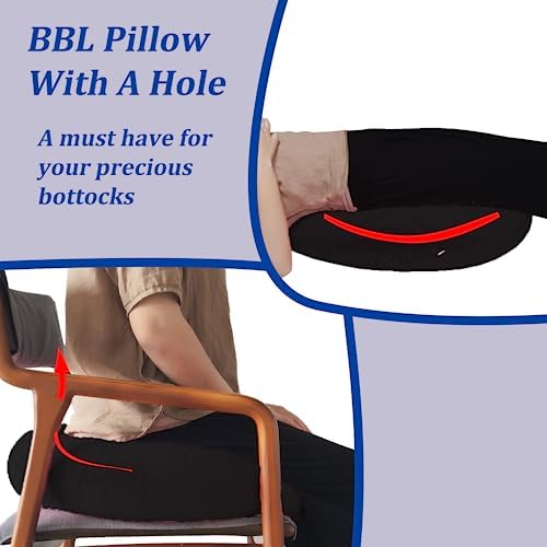 BBL Pillow After Surgery for Butt Sleeping, Brazilian Butt Lift Pillow Post Surgery Recovery for Sitting Sleeping Driving Donut Pillow for Woman Lumbar Back Cushion Seat Foam (Black Dot) - Image 5