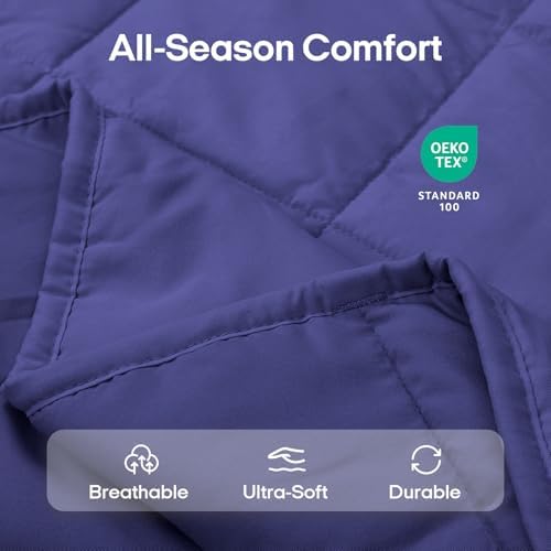 ZonLi Weighted Blanket for Adults (48"x72", 15lbs, Dusk Blue) - Image 7