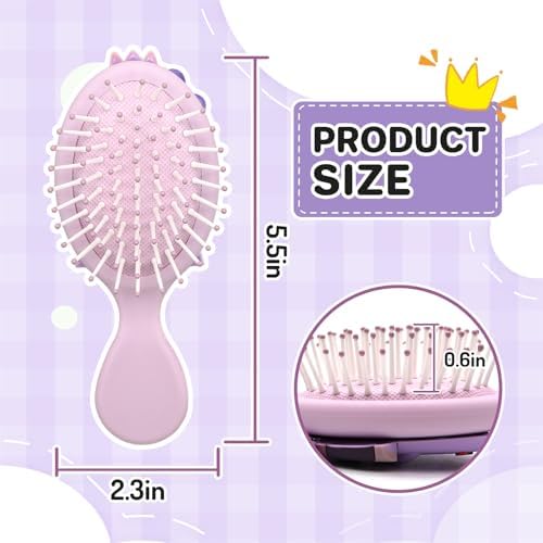 Toddler Detangler Brush - Mini Massage Brush for Kids with Air Cushion - For Thin Hair of Boys and Girls - Purple - Image 2