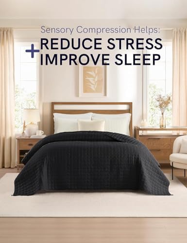 YnM Exclusive 50 lbs Weighted Blanket, Extra Heavy Cotton Bed Blanket for Two Persons, Ideal for Queen or King Bed (88x104 Inches, 50 Pounds, Black) - Image 2