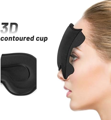 Sleep Mask for Men and Women, 3D Blackout Eye Mask for Side Sleepers, Black - Image 4