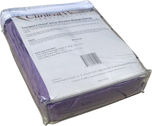 Therapist’s Choice® Premium Deluxe Microfiber Massage Sheet Set, 3pc Set (Lavender) by Therapist%27s+Choice